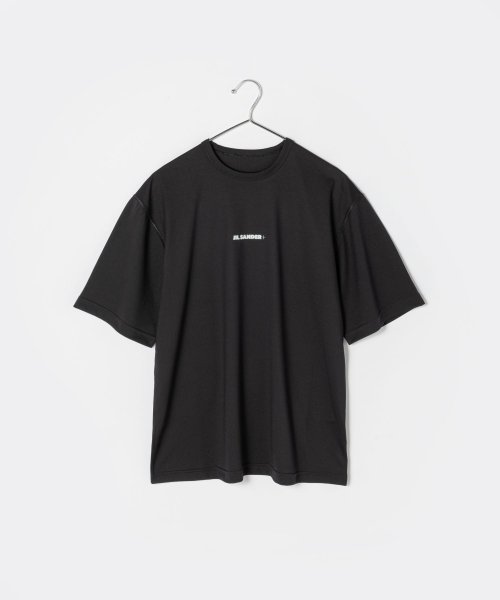 Jil Sander(ジル・サンダー)/ジルサンダー プラス Tシャツ メンズ JIL SANDER+ J47GC0023 J70031 トップス 半袖 クルーネック ブランドロゴ カジュアル シンプ/ブラック