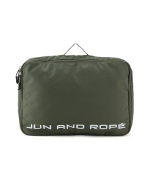 JUN and ROPE(ジュン＆ロペ)/JUN&ROPEロゴ入りポーチL/カーキ（36）