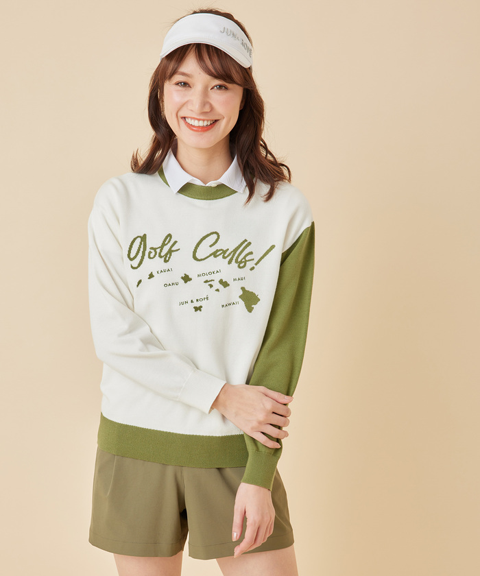 Golf Callsインターシャバイカラー長袖プルオーバー(505244652
