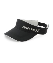 JUN and ROPE(ジュン＆ロペ)/ラメロゴ刺繍ツイルサンバイザー/ブラック（01）
