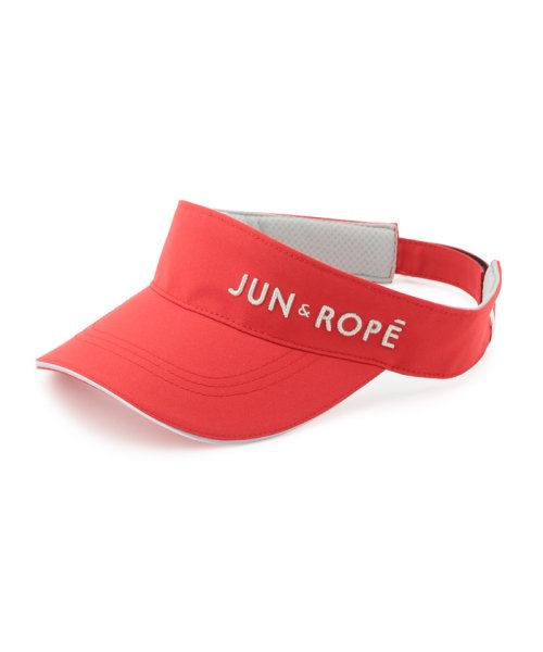 JUN and ROPE(ジュン＆ロペ)/ラメロゴ刺繍ツイルサンバイザー/レッド（60）