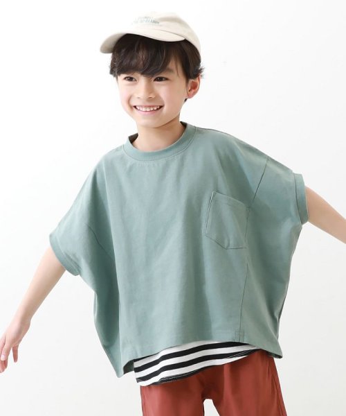 devirock(デビロック)/モモンガTシャツ 子供服 キッズ 男の子 女の子 トップス 半袖Tシャツ Tシャツ /サックス