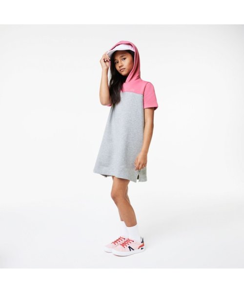 LACOSTE KIDS(ラコステ　キッズ)/GIRLS グラフィックプリントフーディードレス/グレー