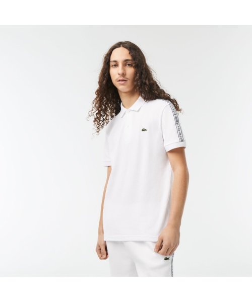 LACOSTE Mens(ラコステ　メンズ)/ショルダーテーピング鹿の子地ポロシャツ/ホワイト