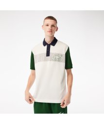 LACOSTE Mens(ラコステ　メンズ)/カラーブロックルーズフィットポロシャツ/ホワイト×グリーン