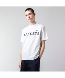 LACOSTE Mens(ラコステ　メンズ)/ヘビーウェイトブランドネーム ラバープリント ロゴ半袖Tシャツ/オフホワイト