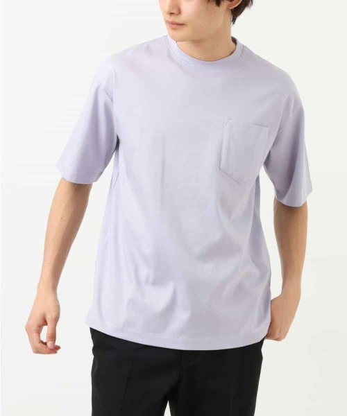 a.v.v (MEN)(アー・ヴェ・ヴェメンズ)/【接触冷感/S－XXL】シルケットスムースワイドシルエットTシャツ/ラベンダー