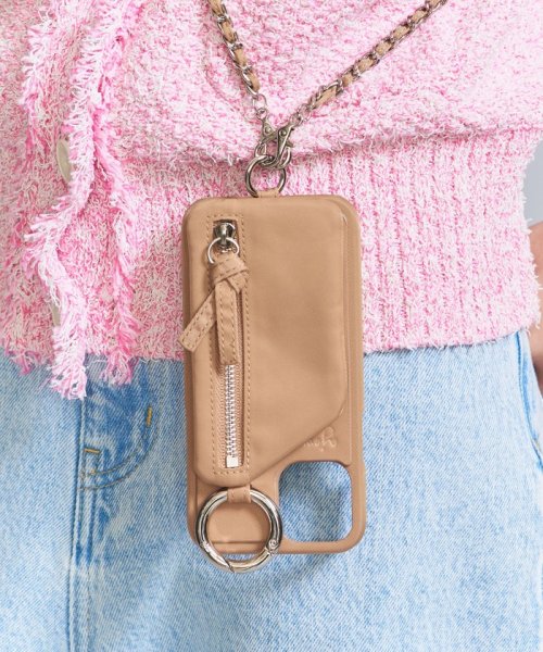 BEAUTY&YOUTH UNITED ARROWS(ビューティーアンドユース　ユナイテッドアローズ)/＜AJEW＞DRESS チェーンストラップ iPhone12/12Proケース/BEIGE