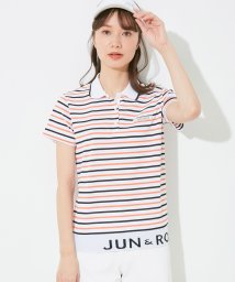 JUN and ROPE/【UV】【吸水速乾】鹿の子ボーダー半袖ポロシャツ/505244639