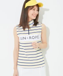 JUN and ROPE/【UV】【吸水速乾】ボーダーノースリーブプルオーバー/505244647