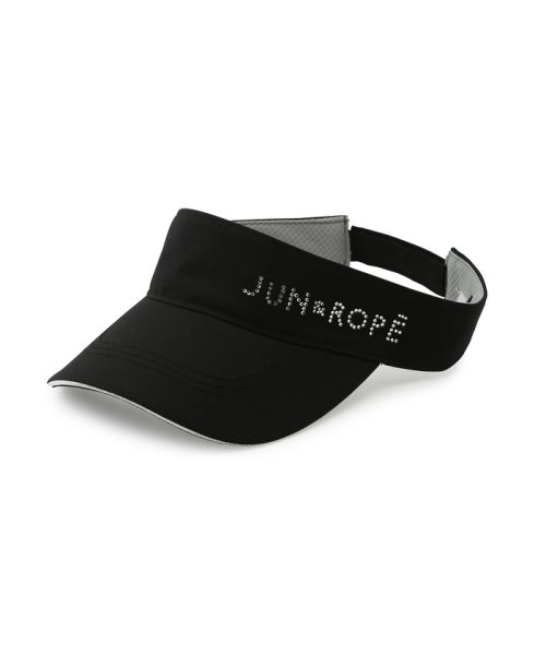 JUN and ROPE(ジュン＆ロペ)/ラインストーンロゴ　ツイルサンバイザー/ブラック（01）