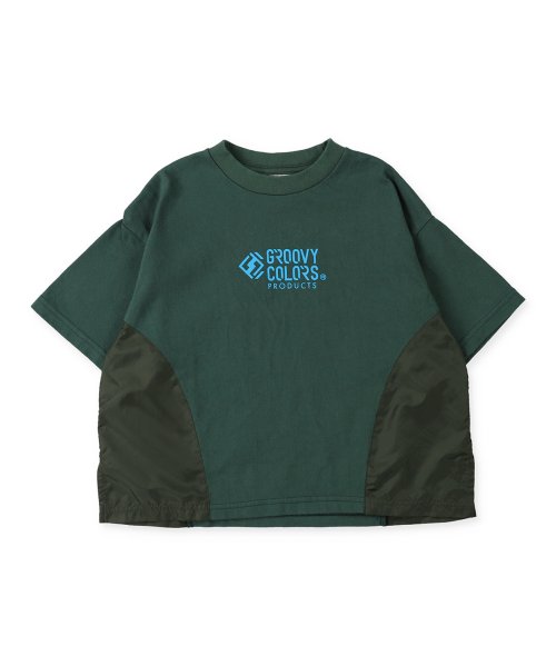 GROOVY COLORS(グルービーカラーズ)/天竺 PRODUCTS 切り替え WIDE Tシャツ/グリーン