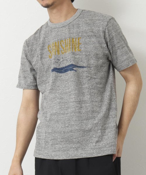 NOLLEY’S goodman(ノーリーズグッドマン)/【BARNS OUTFITTERS/バーンズアウトフィッターズ】別注吊り編みTシャツ SUNSHINE/グレー