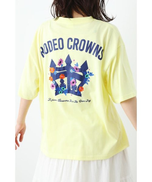 RODEO CROWNS WIDE BOWL(ロデオクラウンズワイドボウル)/Crowns Flower Tシャツ/L/YEL1