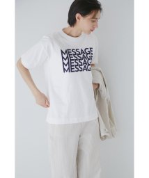 human woman(ヒューマンウーマン)/リサイクルロゴＴシャツ/ネイビー