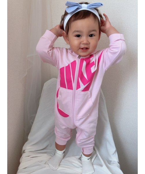 NIKE(ナイキ)/ベビー(74－92cm) ロンパース NIKE(ナイキ) BABY FRENCH TERRY COVERALL/PINK
