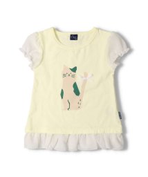 Crescent(クレセント)/【子供服】 crescent (クレセント) うさぎ・ねこプリント袖裾シフォンＴシャツ 80cm～130cm N40841/クリーム