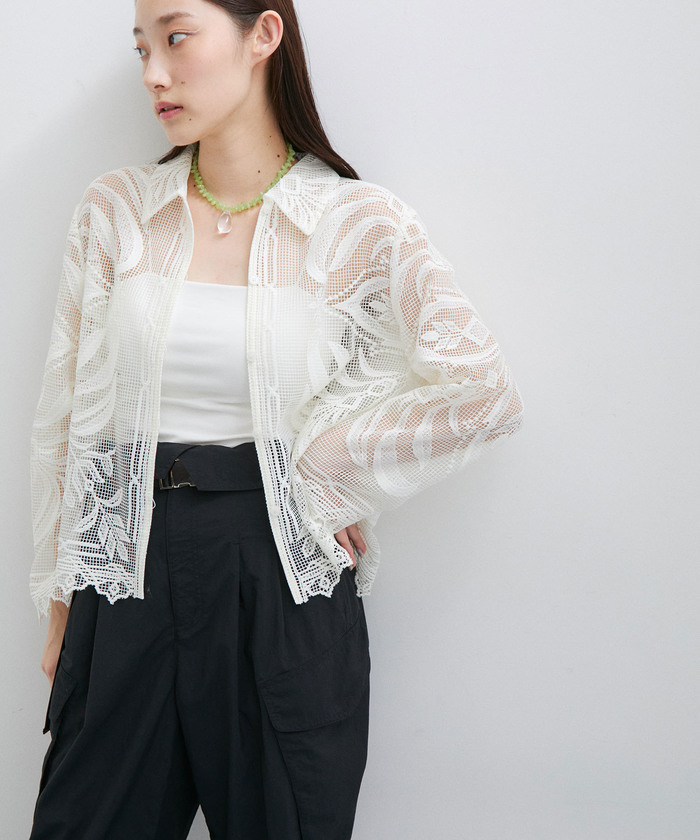 クロップドクラフトレースシャツ(505252773) | アダム エ ロペ(ADAM ET