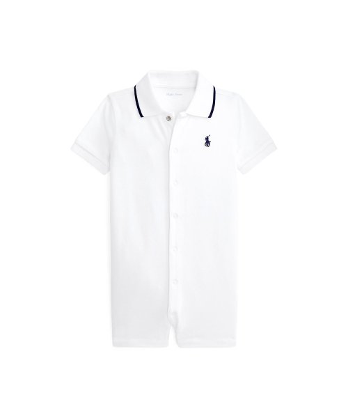 POLO RALPH LAUREN(POLO RALPH LAUREN)/(ベビー)コットン インターロック ポロ ショートオール/100ホワイト