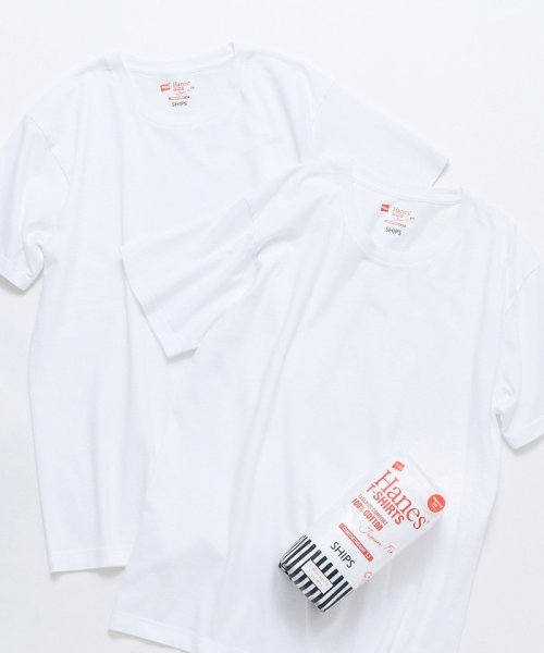 SHIPS MEN(シップス　メン)/Hanes×SHIPS: 別注New Japan Fit Tシャツ （2枚組）/ホワイト