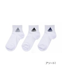 Adidas/福助 公式 靴下 ショート丈 3足組 キッズ レディース adidas (アディダス) ロゴ b25－123－13v6 消臭 123－13v6<br>子供 フク/505253478