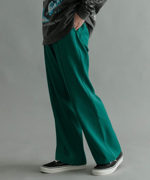 URBAN RESEARCH(アーバンリサーチ)/URBAN RESEARCH iD　SEMI FLARE POLY TWILL PANTS/GREEN