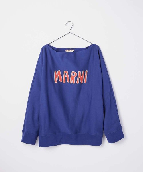 MARNI(マルニ)/マルニ MARNI FLJE0130PY USCU55 トレーナー メンズ トップス 長袖 スウェット タクタイルレタリング ロゴ 裏起毛 カジュアル シンプル/ブルー