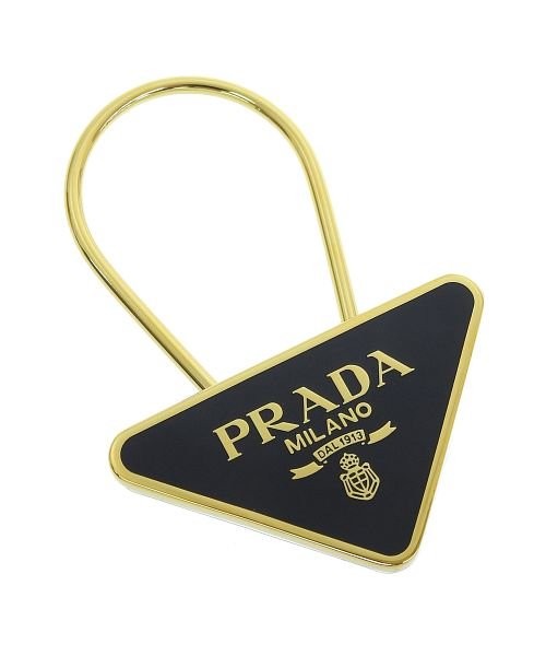 PRADA(プラダ)/PRADA プラダ LOGO キーリング キーホルダー/ブラック