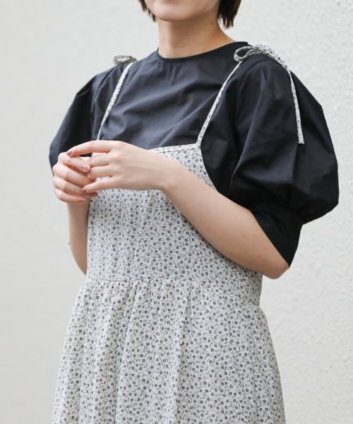 sakishima tokyo(サキシマ トーキョー)/パワショルデザインボリューム袖ブラウス/ブラック