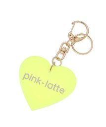 PINK-latte(ピンク　ラテ)/ハート型ロゴプレートチャーム/イエローグリーン（021）