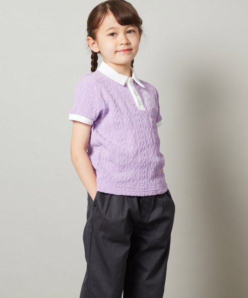 a.v.v(KID'S)(アー・ヴェ・ヴェキッズ)/[140－150]【マイルドライナーコラボ】ロゴポロTシャツ/マイルドバイオレット