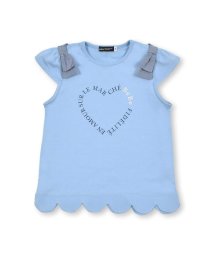 BeBe(ベベ)/USAコットンハートロゴTシャツ(80~150cm)/ブルー