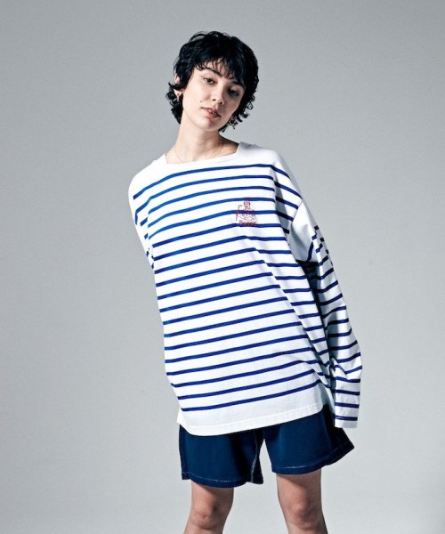 Penguin by Munsingwear(ペンギン　バイ　マンシングウェア)/”BOGEY MAN” BASQUE SHIRT/ボギーマン　バスクシャツ【アウトレット】/ホワイト