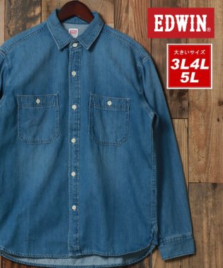 marukawa shonan/【EDWIN/エドウィン】大きいサイズ 3L 4L 5L デニムワークシャツ メンズ 長袖 シャツ デニムシャツ ワークシャツ ET2138 カジュアル 定番/505231667