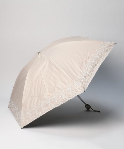 晴雨兼用折りたたみ日傘　ラメ×フラワー刺繍