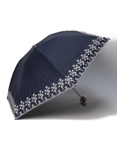 晴雨兼用折りたたみ日傘　ラメ×フラワー刺繍