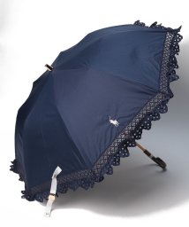 POLO RALPH LAUREN(umbrella)(ポロラルフローレン（傘）)/晴雨兼用折りたたみ日傘　エンブフリル/ネイビーブルー