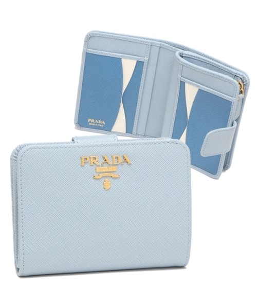 PRADA(プラダ)/プラダ 二つ折り財布 サフィアーノ ブルー レディース PRADA 1ML018 ZLP F02T0/その他