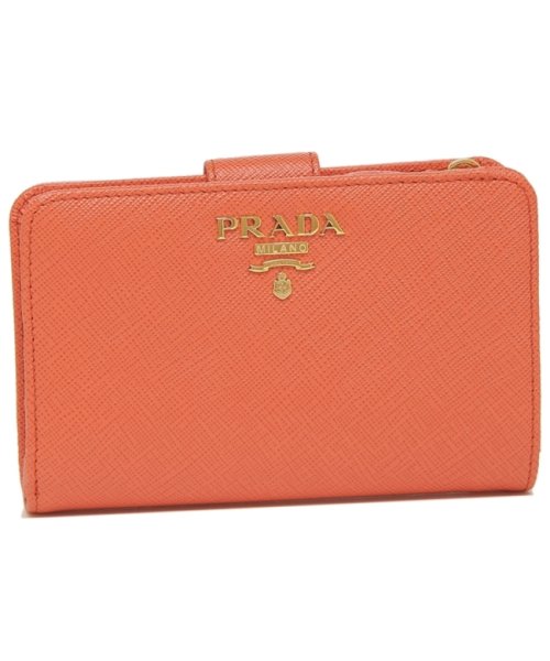 PRADA(プラダ)/プラダ 二つ折り財布 サフィアーノ オレンジ レディース PRADA 1ML225 QWA F0049/その他