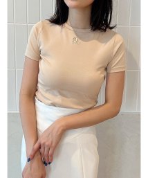 eimy istoire(エイミーイストワール)/EimyモチーフエンブロイダリーフィットTシャツ/BEIGE