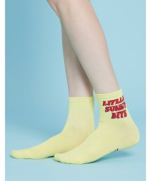 ar/mg(エーアールエムジー)/【8】【LSB－LG－062U】【Little Sunny Bite】Quarter Logo socks/イエロー