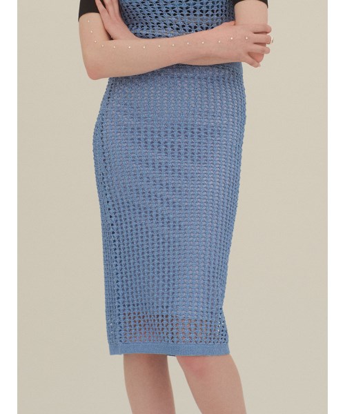 セール】【上國料萌衣さん着用】シャイニーニットスカート(505259495