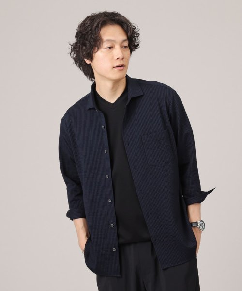 【抗菌防臭／7分袖】サッカージャージ ストライプシャツ また