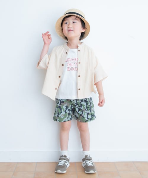 URBAN RESEARCH DOORS（Kids）(アーバンリサーチドアーズ（キッズ）)/Wガーゼバンドカラーシャツ(KIDS)/L/BEIGE