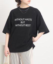 SHOO・LA・RUE Cutie Blonde(シューラルー　キューティーブロンド)/【USAコットン】体型カバーもできる！ロゴアソートBIG Tシャツ/ブラック（119）