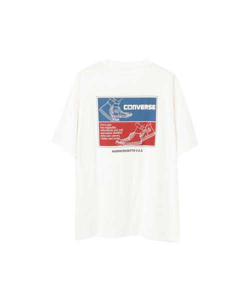 MAC HOUSE(women)(マックハウス（レディース）)/CONVERSE コンバース バックシューズプリントTシャツ 3282－5859/ホワイト