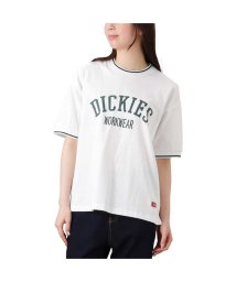 MAC HOUSE(women)(マックハウス（レディース）)/Dickies ディッキーズ リブライン半袖Tシャツ 3287－7936/ホワイト