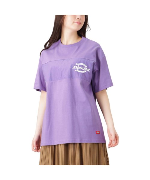 MAC HOUSE(women)(マックハウス（レディース）)/Dickies ディッキーズ 別布切り替えTシャツ 3287－7931/パープル