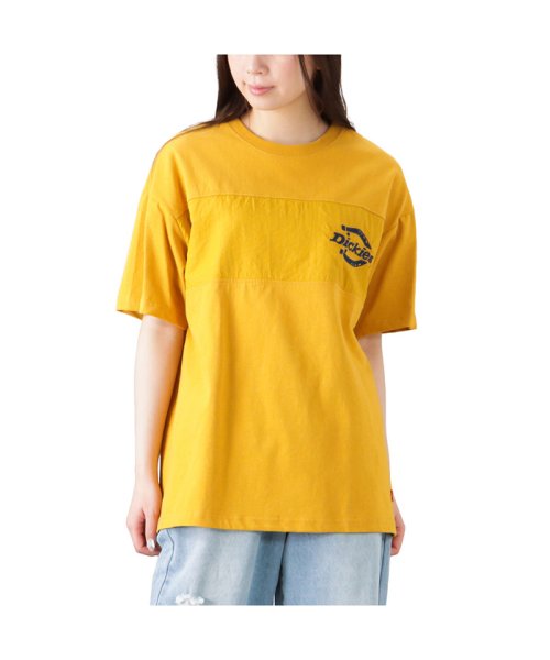 MAC HOUSE(women)(マックハウス（レディース）)/Dickies ディッキーズ 別布切り替えTシャツ 3287－7931/イエロー