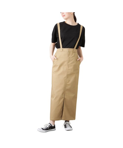 MAC HOUSE(women)(マックハウス（レディース）)/Dickies ディッキーズ サスペンダー付きタイトスカート 3187－6402/ライトブラウン